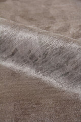 Exquisite Rugs Antique'd Silk hand-knotted Bamboo Silk 5066 Ivory/Silver 9' x 6' Area Rug