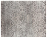 Exquisite Rugs Antique'd Silk hand-knotted Bamboo Silk 5066 Ivory/Silver 10' x 8' Area Rug