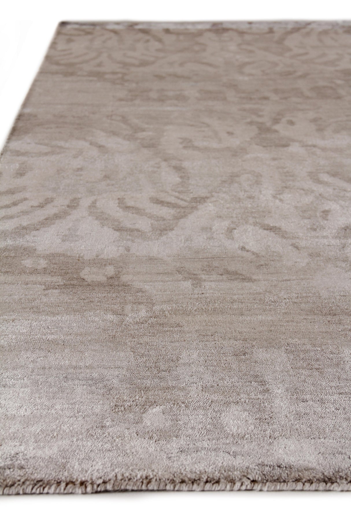 Exquisite Rugs Antique'd Silk hand-knotted Bamboo Silk 5066 Ivory/Silver 10' x 8' Area Rug