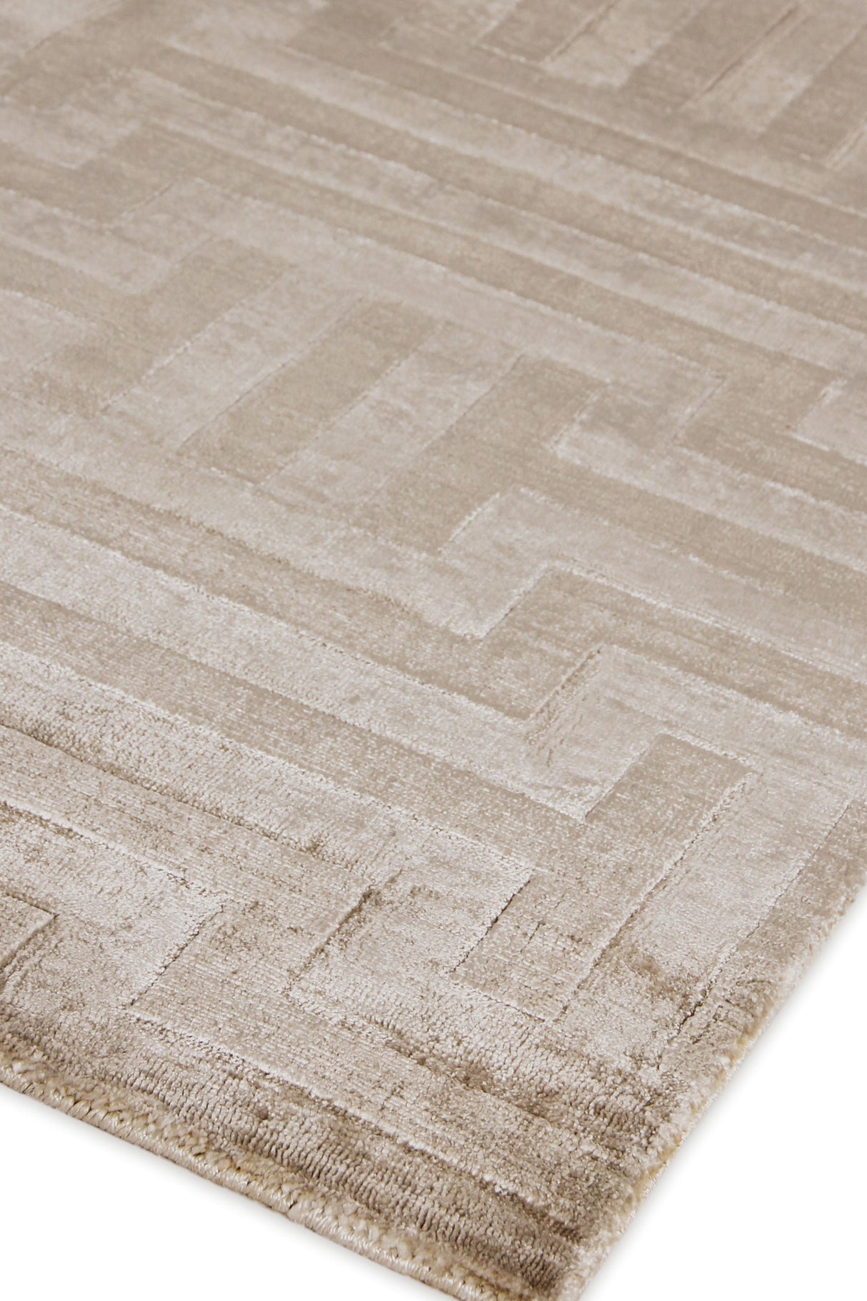 Exquisite Rugs Smooch Geo handloomed Bamboo Silk 5075 Beige 10' x 8' Area Rug