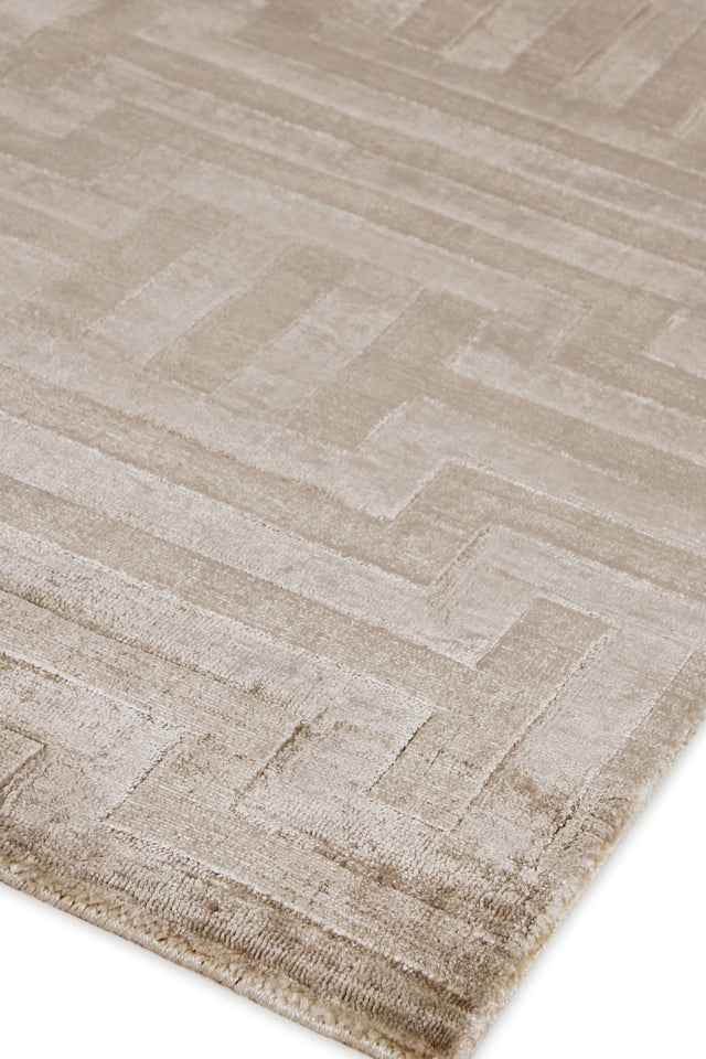 Exquisite Rugs Smooch Geo handloomed Bamboo Silk 5075 Beige 10' x 8' Area Rug