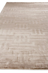 Exquisite Rugs Smooch Geo handloomed Bamboo Silk 5075 Beige 10' x 8' Area Rug