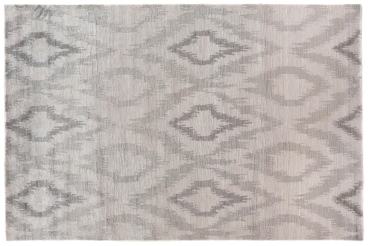 Exquisite Rugs Bamboo Silk hand-knotted Bamboo Silk 5162 Light Silver/Gray 10' x 8' Area Rug