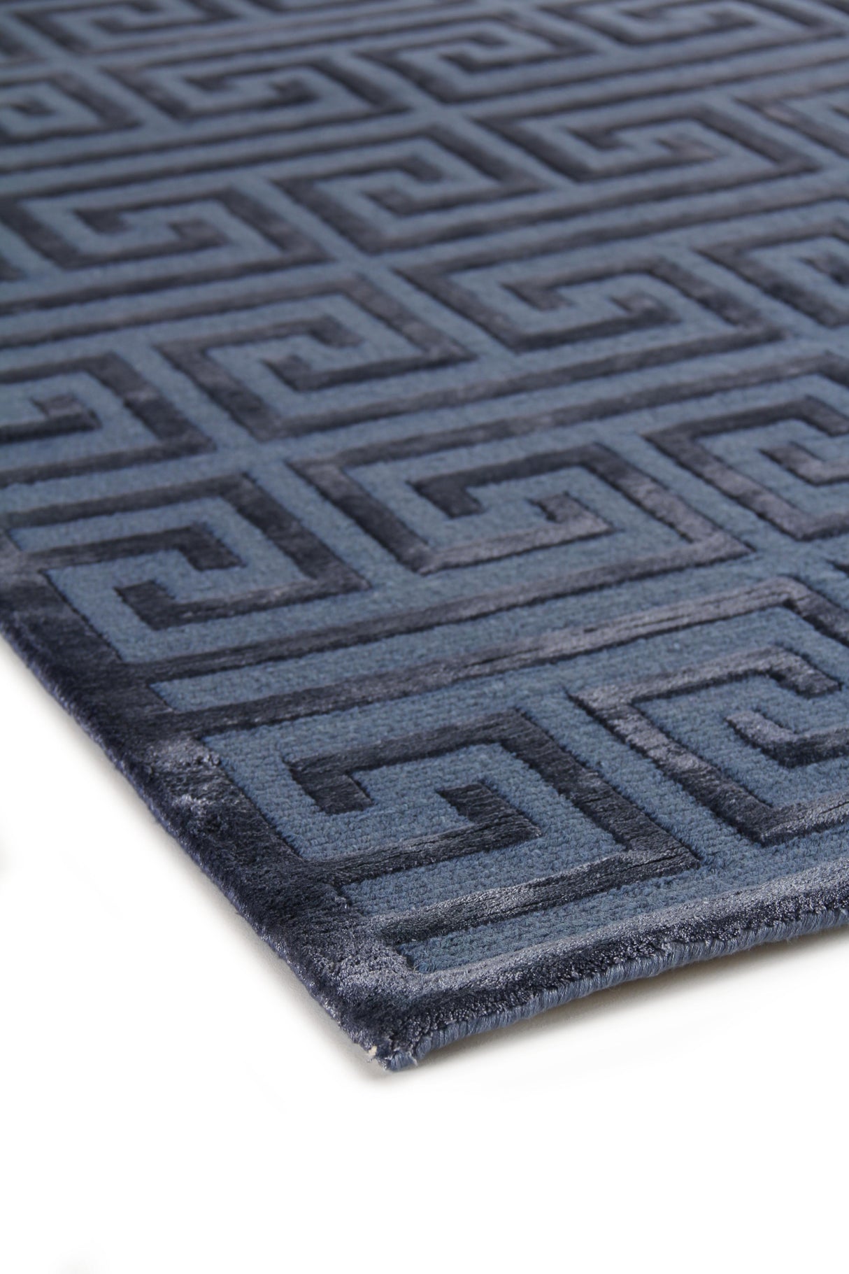 Exquisite Rugs Metro Velvet hand-knotted Wool/Viscose 5161 Blue 12' x 9' Area Rug