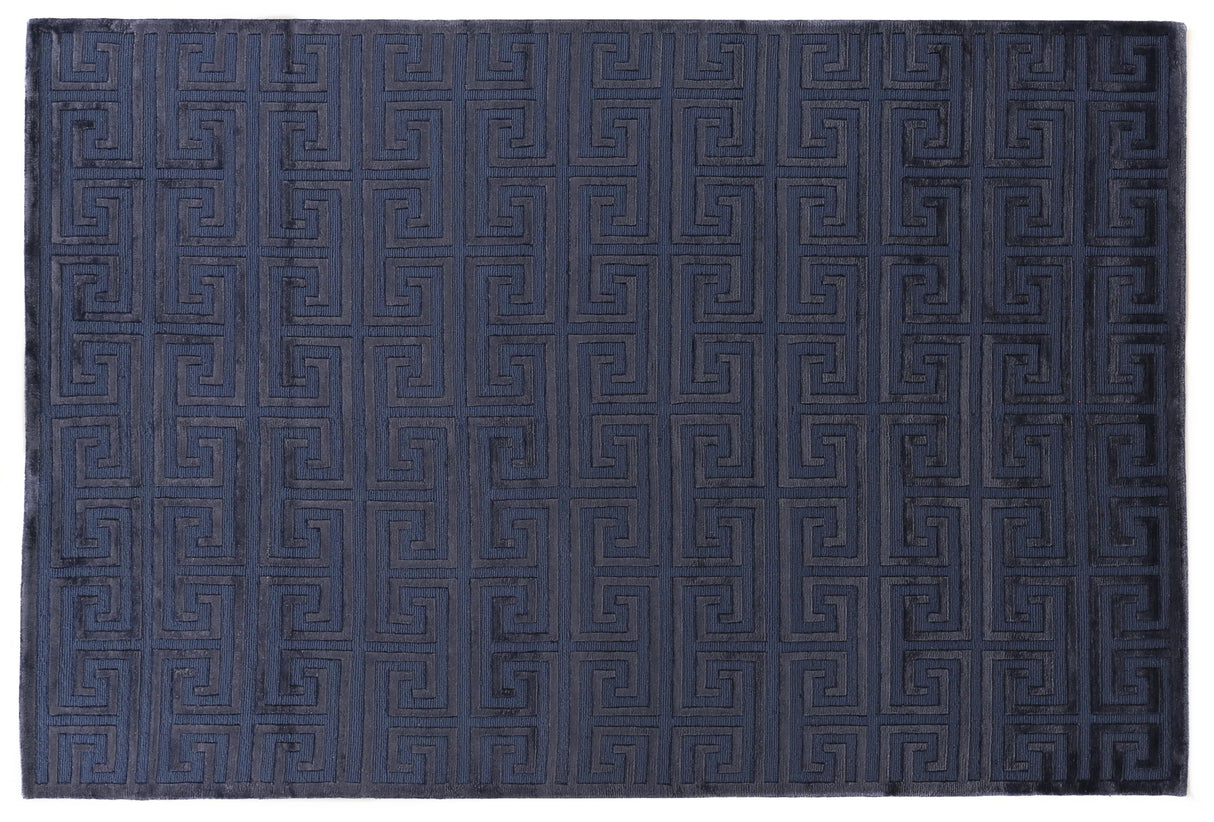 Exquisite Rugs Metro Velvet hand-knotted Wool/Viscose 5161 Blue 12' x 9' Area Rug