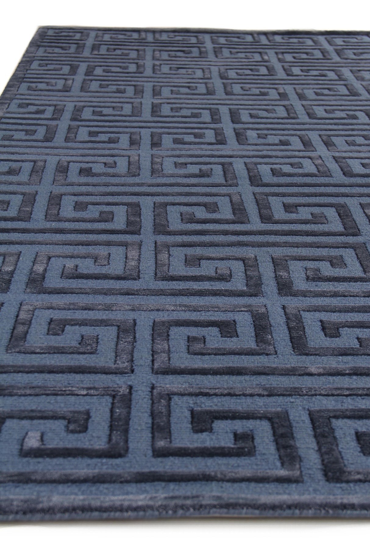 Exquisite Rugs Metro Velvet hand-knotted Wool/Viscose 5161 Blue 12' x 9' Area Rug