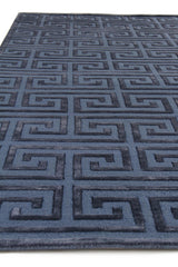 Exquisite Rugs Metro Velvet hand-knotted Wool/Viscose 5161 Blue 12' x 9' Area Rug
