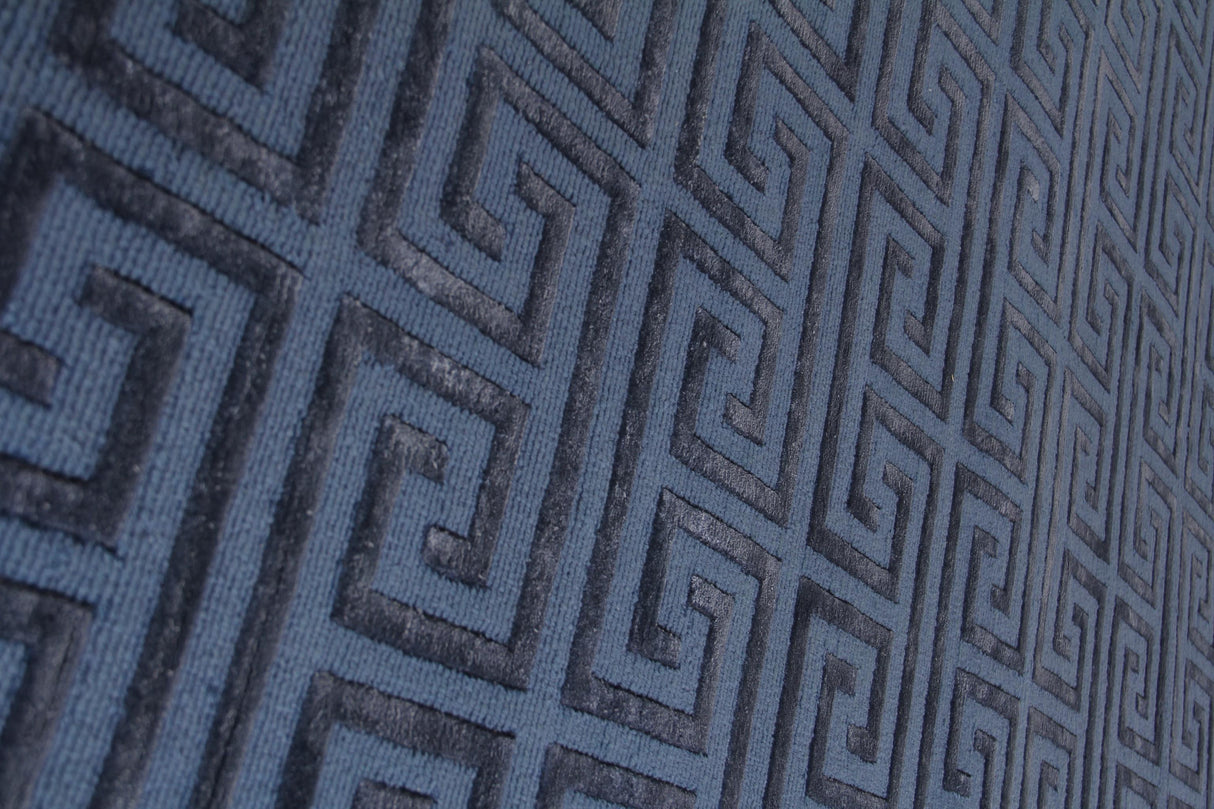 Exquisite Rugs Metro Velvet hand-knotted Wool/Viscose 5161 Blue 12' x 9' Area Rug