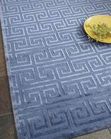 Exquisite Rugs Metro Velvet hand-knotted Wool/Viscose 5161 Blue 12' x 9' Area Rug