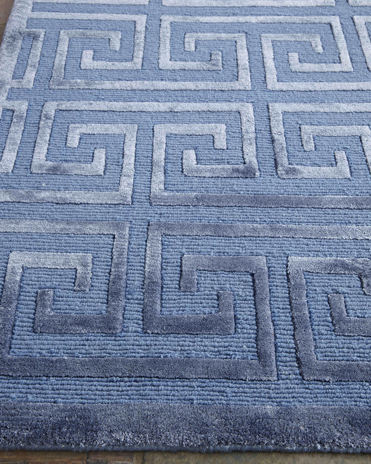 Exquisite Rugs Metro Velvet hand-knotted Wool/Viscose 5161 Blue 12' x 9' Area Rug