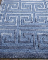 Exquisite Rugs Metro Velvet hand-knotted Wool/Viscose 5161 Blue 12' x 9' Area Rug