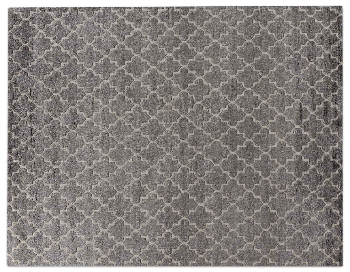 Exquisite Rugs Lux Look hand-knotted Bamboo Silk 5188 Gray 12' x 9' Area Rug