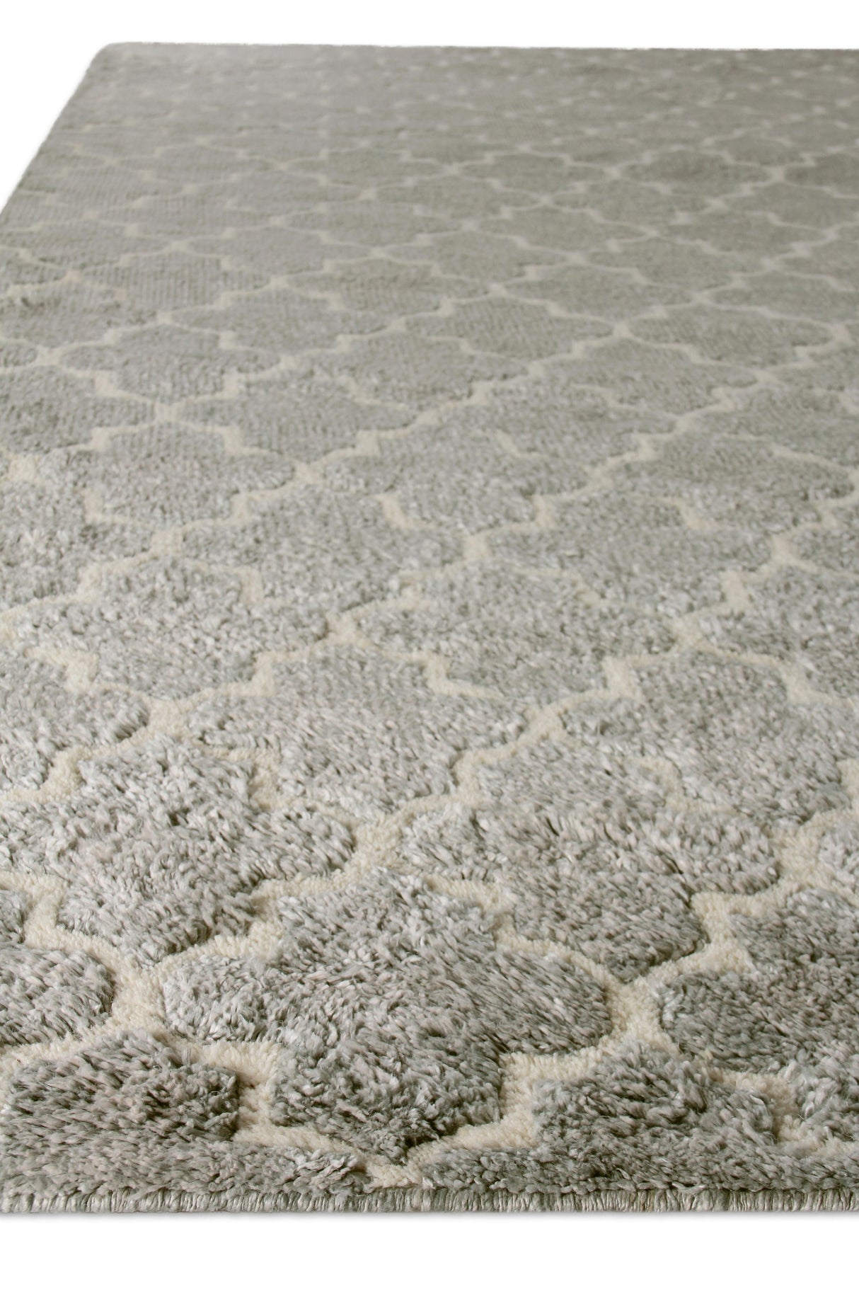 Exquisite Rugs Lux Look hand-knotted Bamboo Silk 5189 Silver 12' x 9' Area Rug