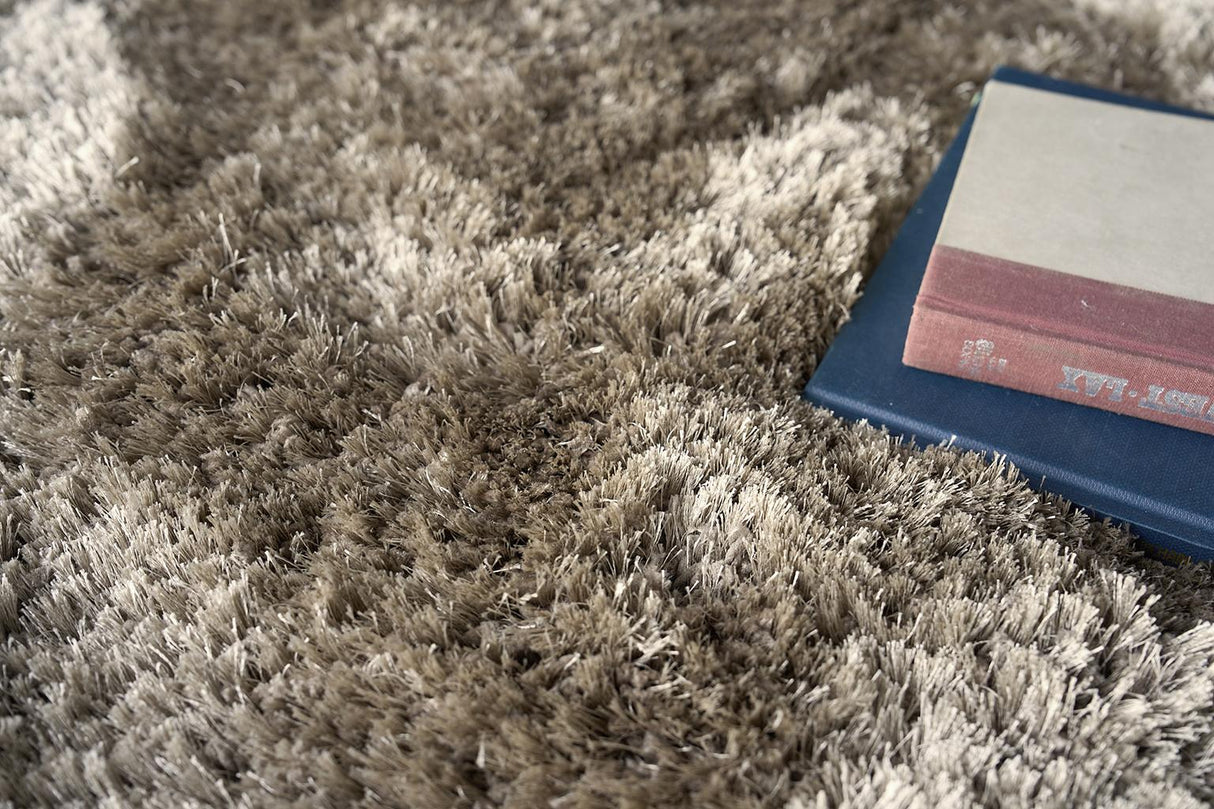 Exquisite Rugs Sumo Shag handloomed Polyester/Microfiber 5342 Taupe 3' x 2' Area Rug
