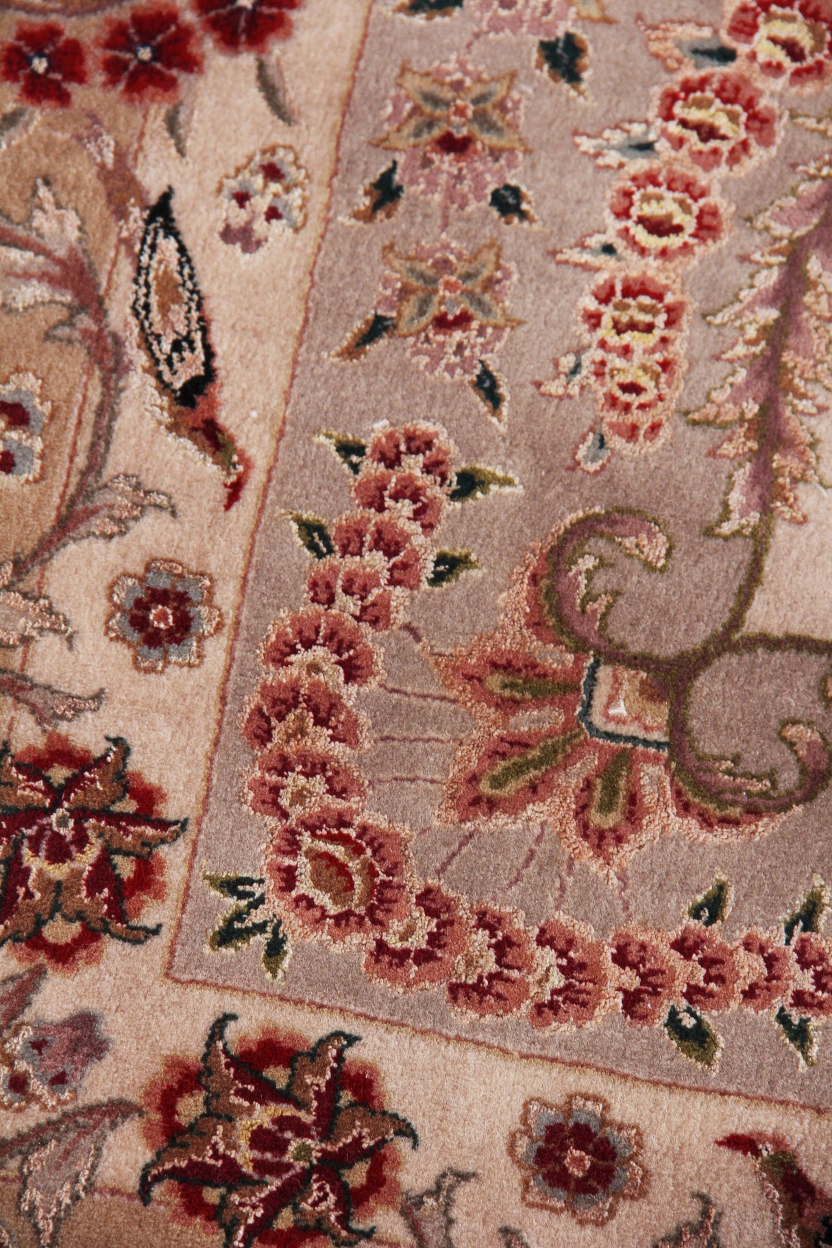 Exquisite Rugs Super Fine Tabriz hand-knotted New Zealand Wool 5412 Black/Ivory 14' x 10' Area Rug