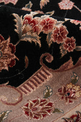Exquisite Rugs Super Fine Tabriz hand-knotted New Zealand Wool 5412 Black/Ivory 14' x 10' Area Rug