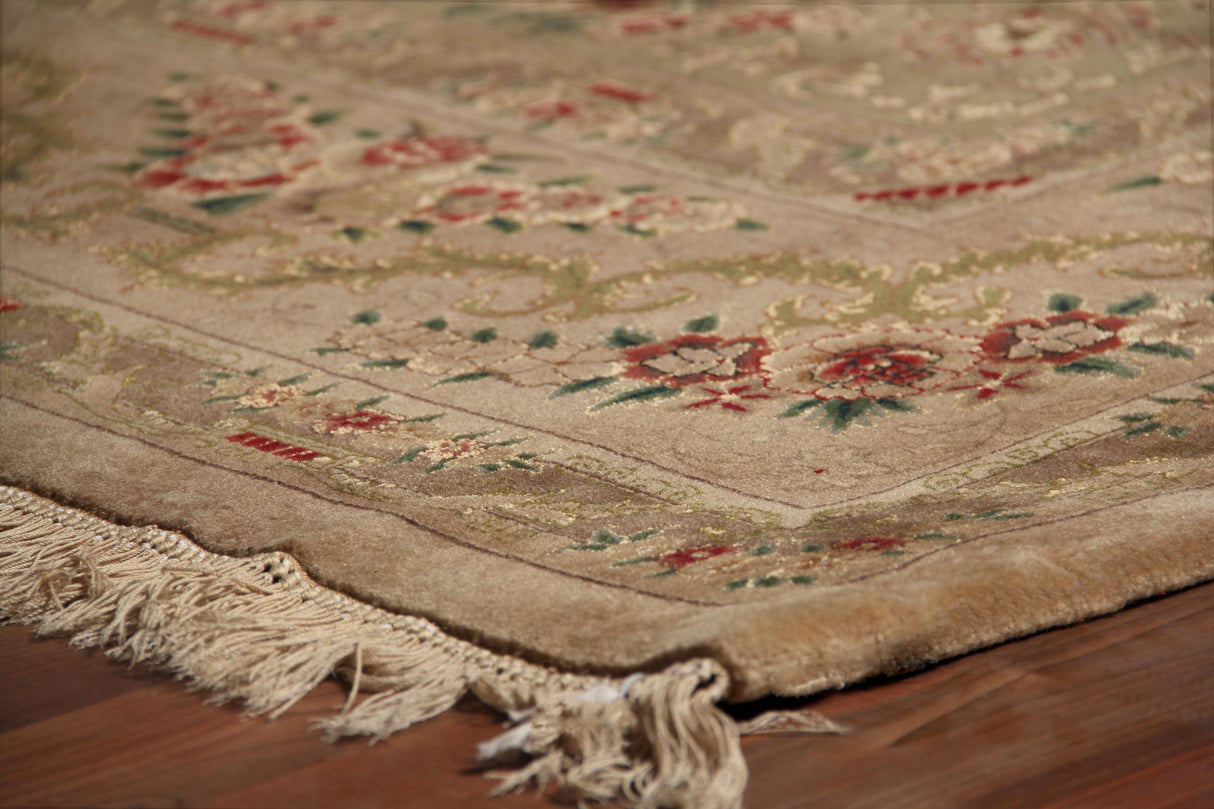 Exquisite Rugs Super Fine Tabriz hand-knotted New Zealand Wool 5416 Ivory 12' x 9' Area Rug