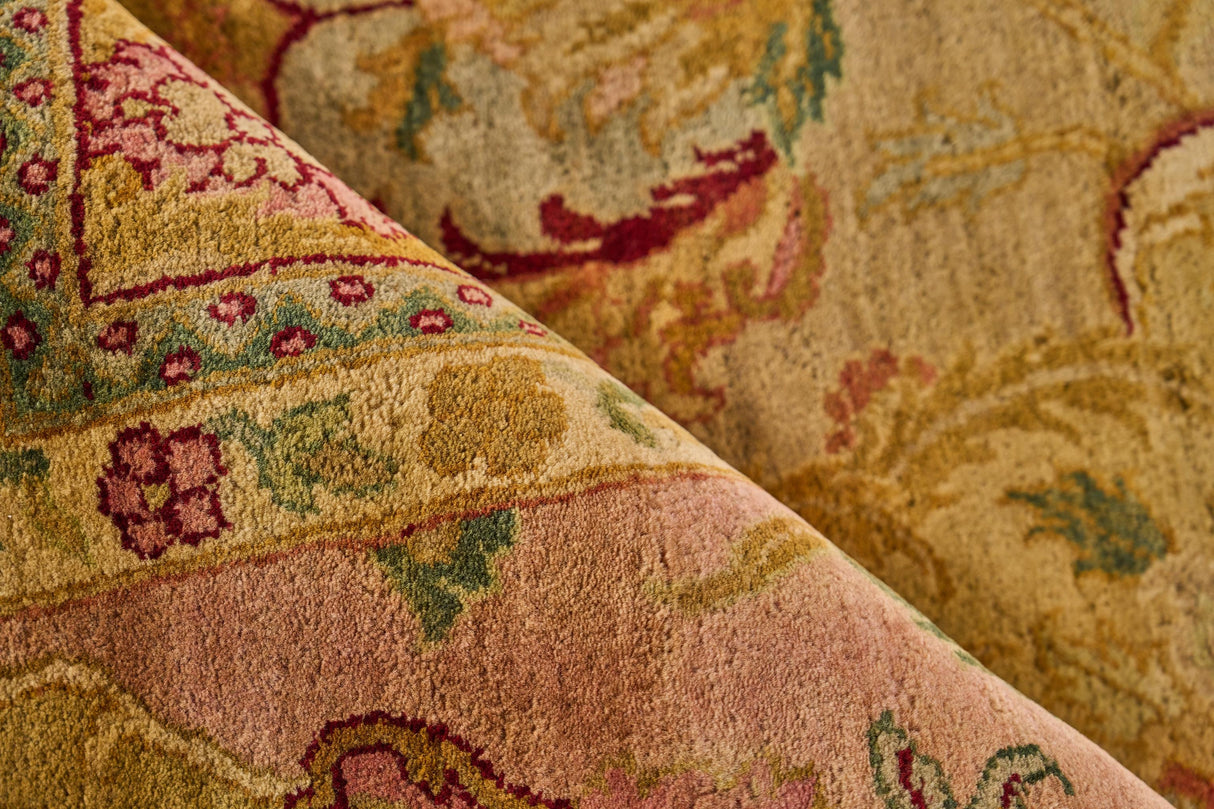 Exquisite Rugs Polonaise hand-knotted New Zealand Wool 5421 Beige/Peach 17' x 11.5' Area Rug