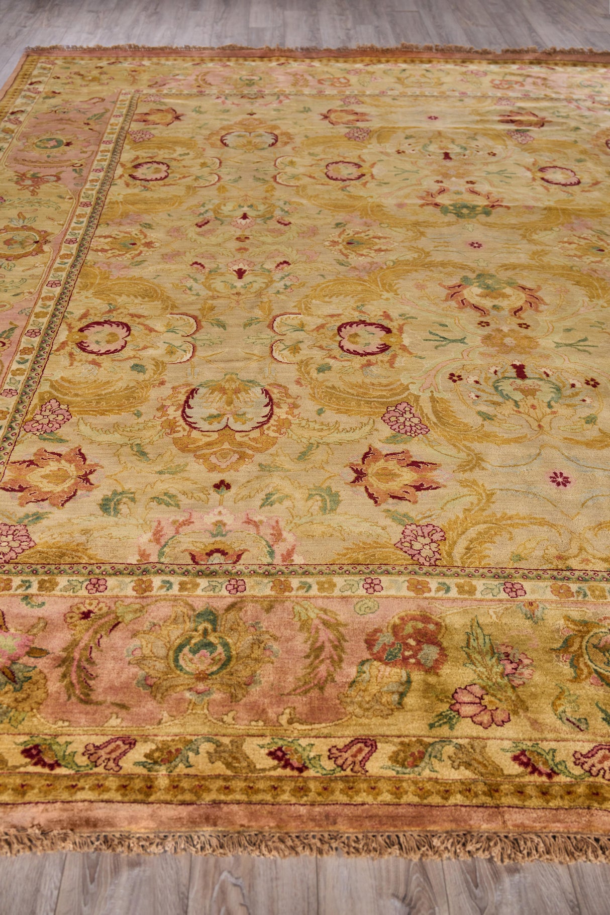 Exquisite Rugs Polonaise hand-knotted New Zealand Wool 5421 Beige/Peach 19.5' x 3' Area Rug