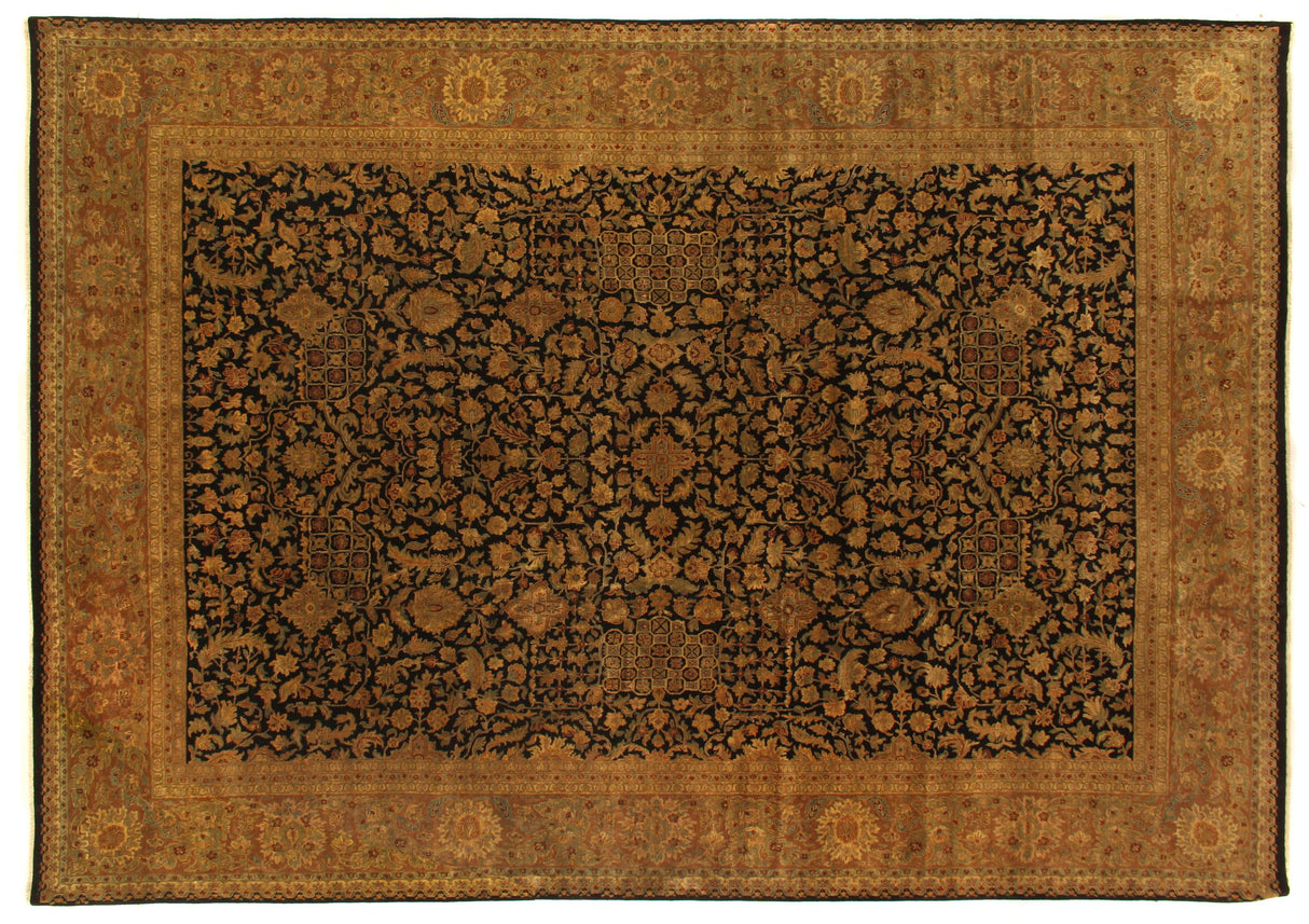 Exquisite Rugs Super Fine Tabriz hand-knotted New Zealand Wool 5496 Black 20' x 15' Area Rug