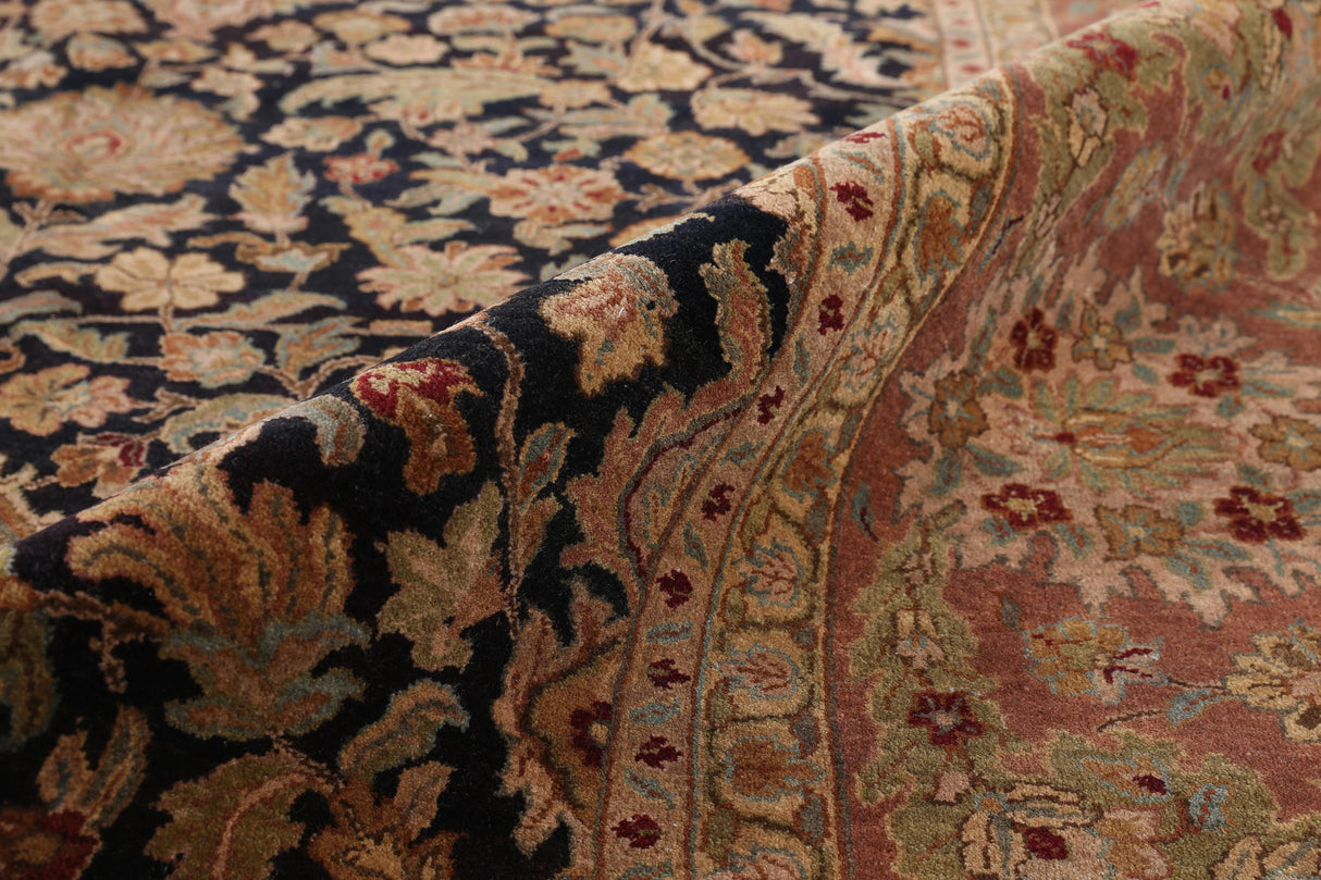 Exquisite Rugs Super Fine Tabriz hand-knotted New Zealand Wool 5496 Black 20' x 15' Area Rug