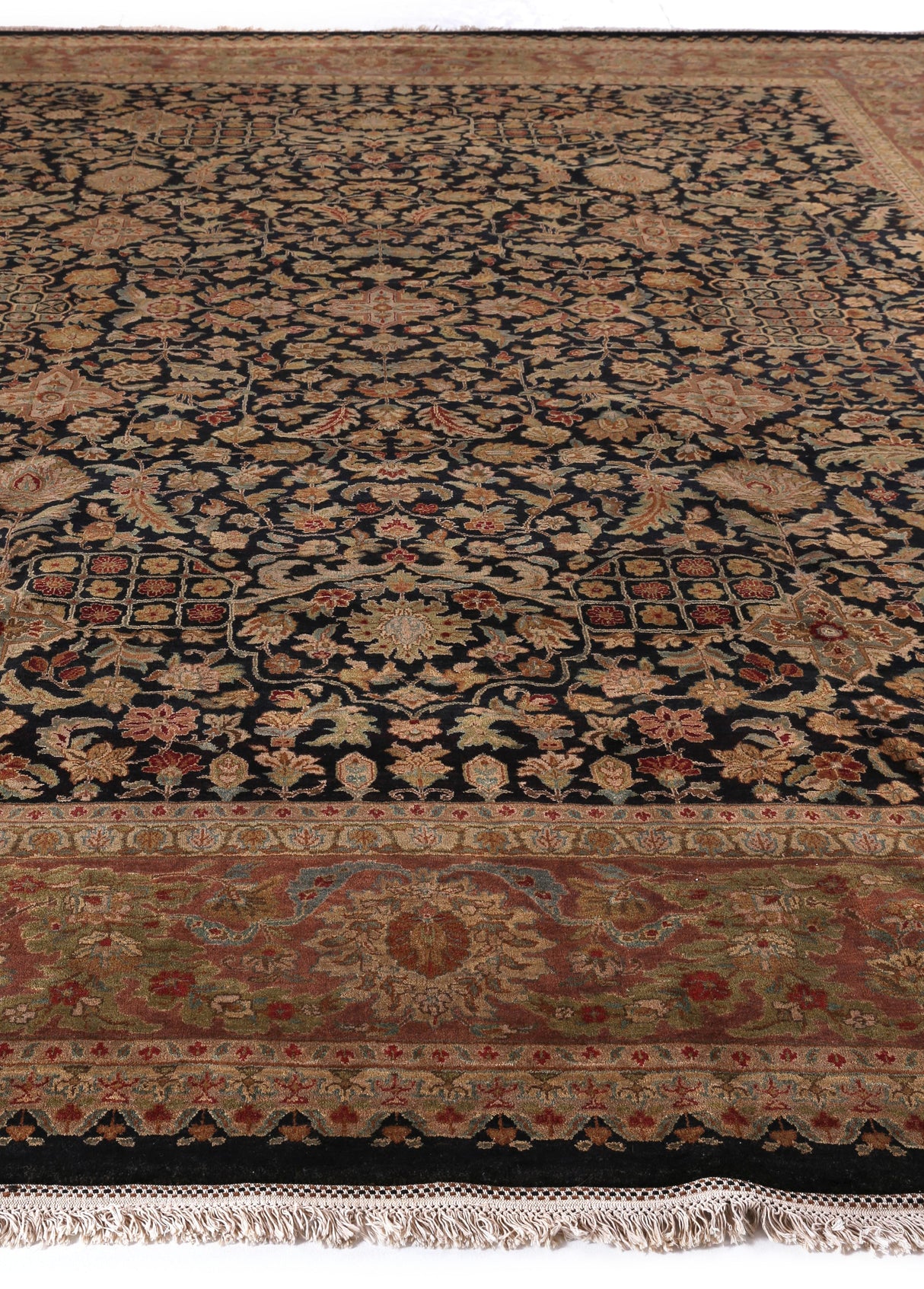 Exquisite Rugs Super Fine Tabriz hand-knotted New Zealand Wool 5496 Black 20' x 15' Area Rug