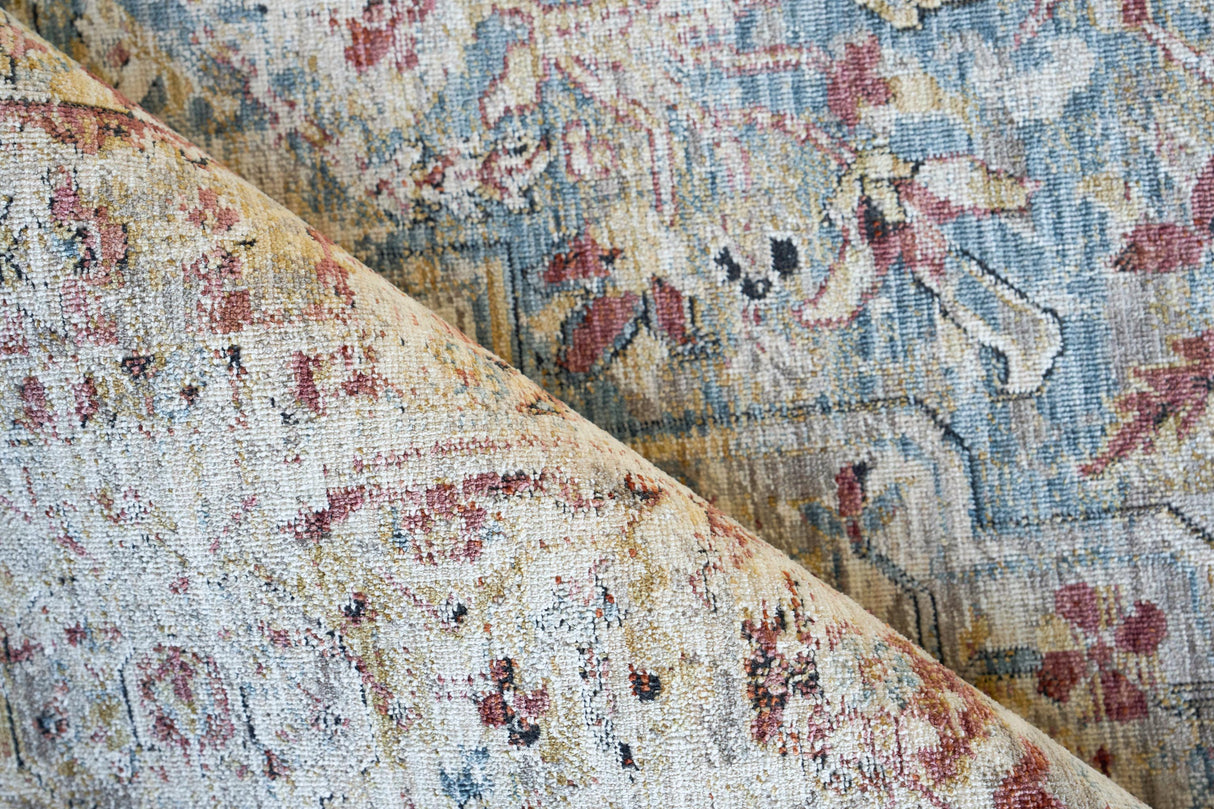Exquisite Rugs Antique Loom power loom Polyester 5572 Rust/Light Blue 10' x 7' Area Rug