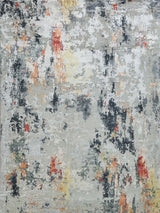 Exquisite Rugs Cosmo hand-knotted Wool/Bamboo Silk 5718 Silver/Multi 10' x 8' Area Rug