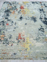Exquisite Rugs Cosmo hand-knotted Wool/Bamboo Silk 5718 Silver/Multi 10' x 8' Area Rug