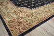 Exquisite Rugs Contemporary hand-knotted New Zealand Wool 5795 Black/Green 10' x 9' Area Rug