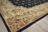 Exquisite Rugs Contemporary hand-knotted New Zealand Wool 5795 Black/Green 10' x 9' Area Rug