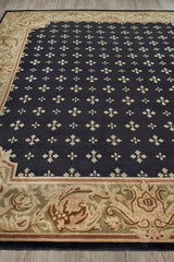 Exquisite Rugs Contemporary hand-knotted New Zealand Wool 5795 Black/Green 10' x 9' Area Rug