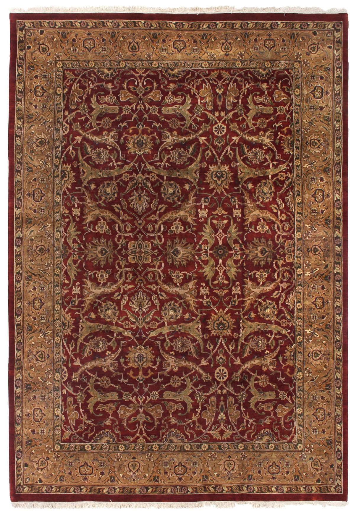 Exquisite Rugs Moghul hand-knotted New Zealand Wool 5849 Red/Gold 18' x 14' Area Rug
