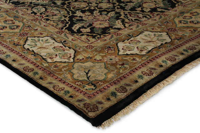 Exquisite Rugs Polonaise hand-knotted New Zealand Wool 5857 Black/Peach 18' x 14' Area Rug