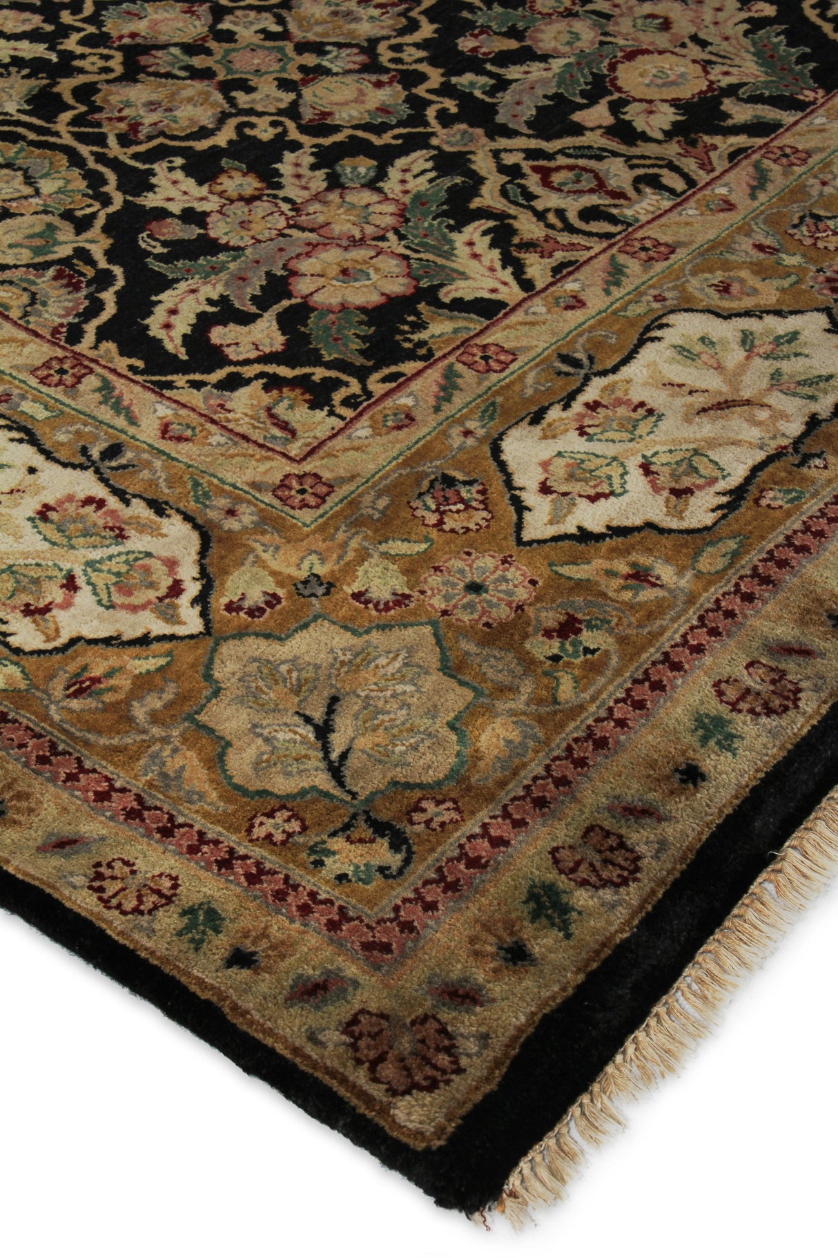 Exquisite Rugs Polonaise hand-knotted New Zealand Wool 5857 Black/Peach 18' x 14' Area Rug