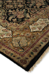 Exquisite Rugs Polonaise hand-knotted New Zealand Wool 5857 Black/Peach 18' x 14' Area Rug