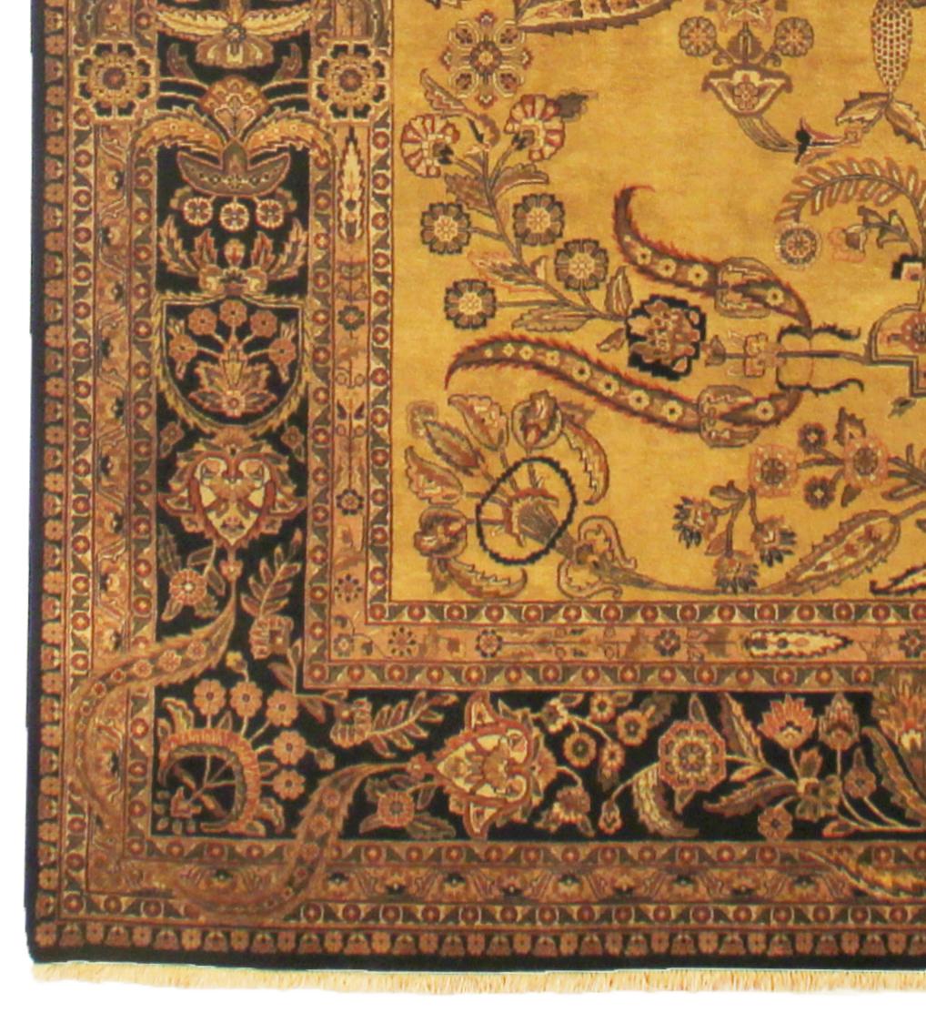 Exquisite Rugs Antique Weave Mohajeran hand-knotted New Zealand Wool 5881 Gold/Black 20' x 15' Area Rug