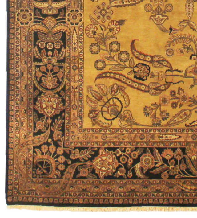 Exquisite Rugs Antique Weave Mohajeran hand-knotted New Zealand Wool 5881 Gold/Black 20' x 15' Area Rug