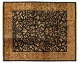 Exquisite Rugs Museum Kashan hand-knotted Wool/Silk 5929 Black/Gold 14' x 12' Area Rug