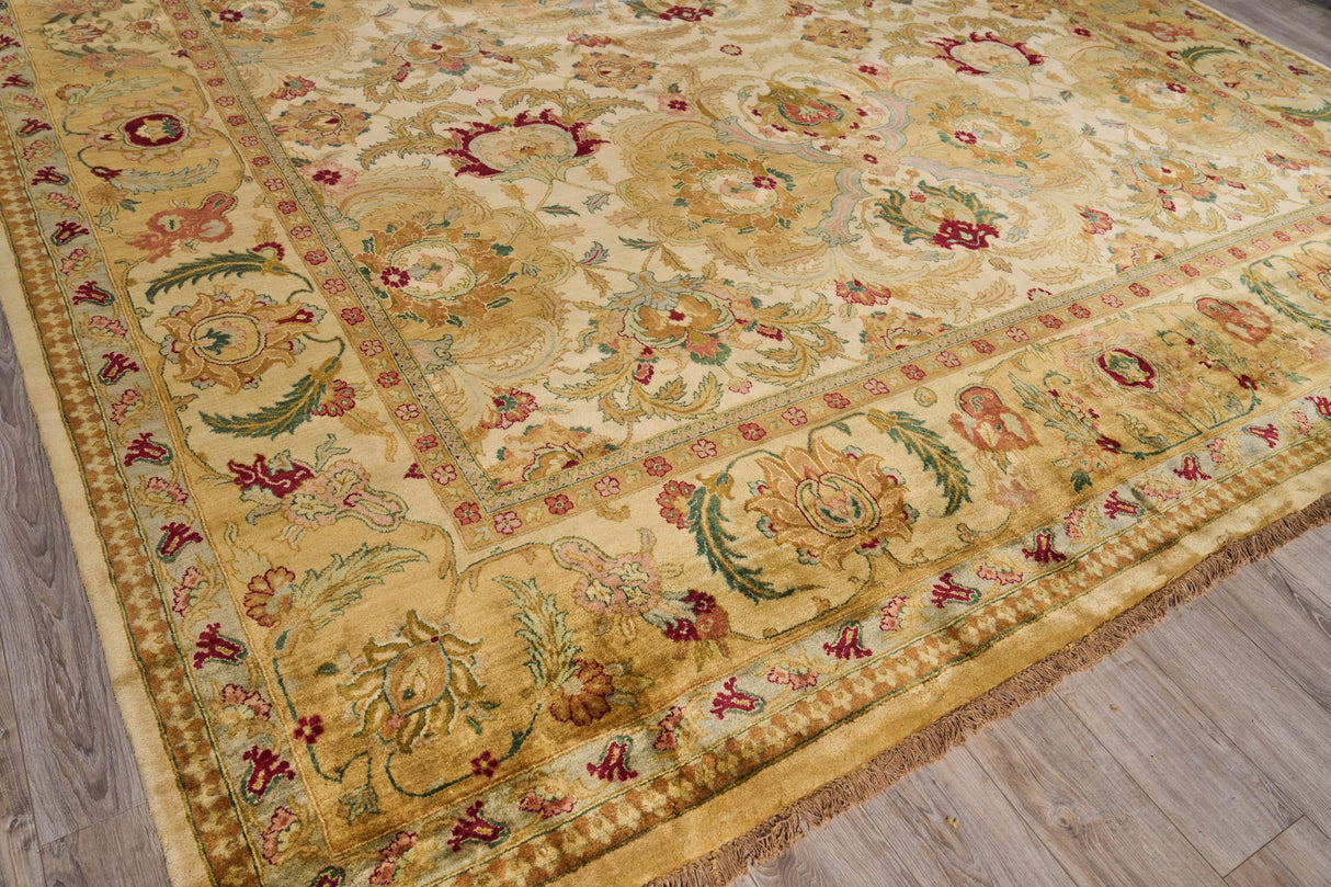 Exquisite Rugs Polonaise hand-knotted New Zealand Wool 6063 Ivory/Gold 18' x 14' Area Rug
