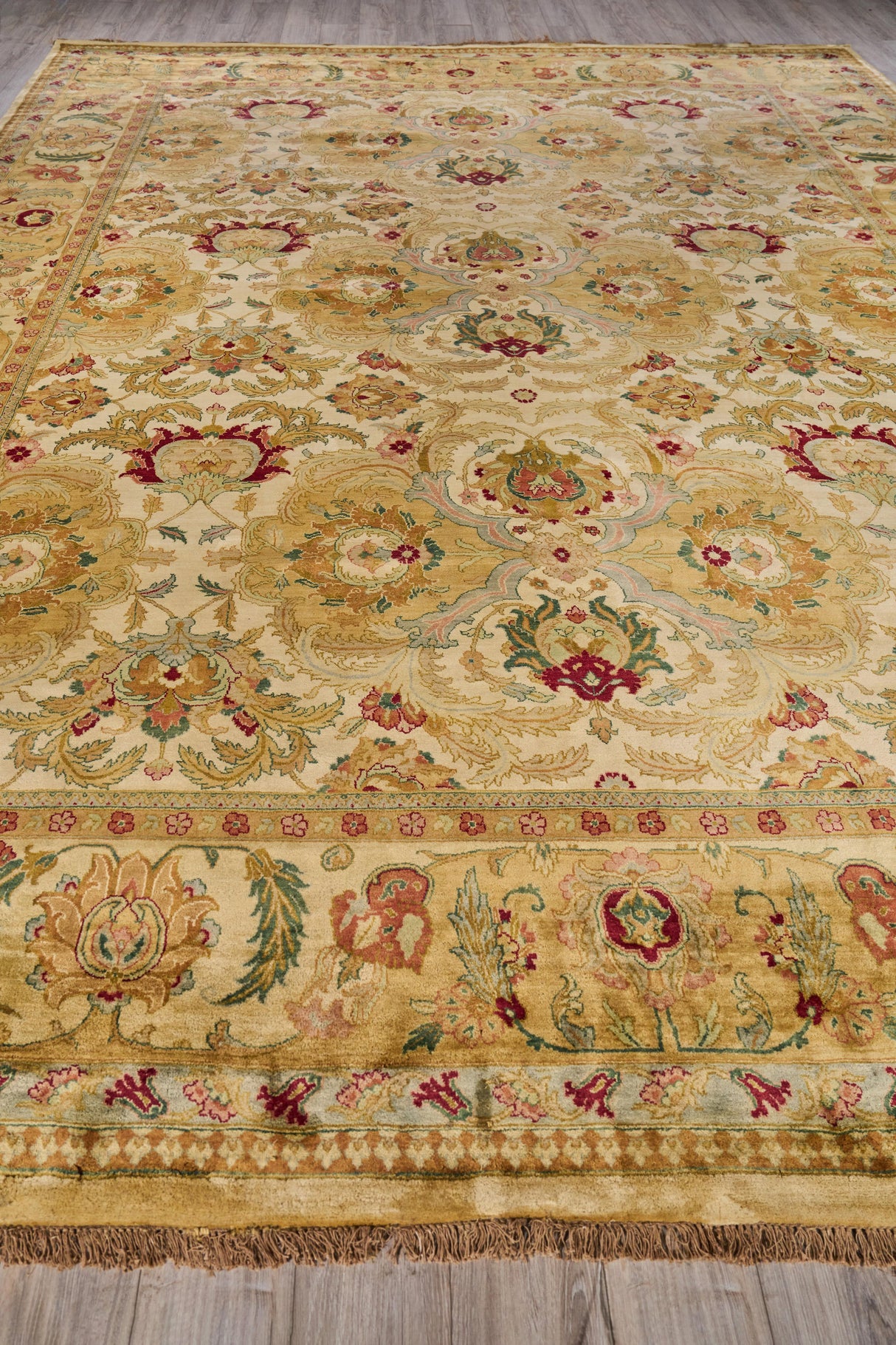 Exquisite Rugs Polonaise hand-knotted New Zealand Wool 6063 Ivory/Gold 18' x 14' Area Rug