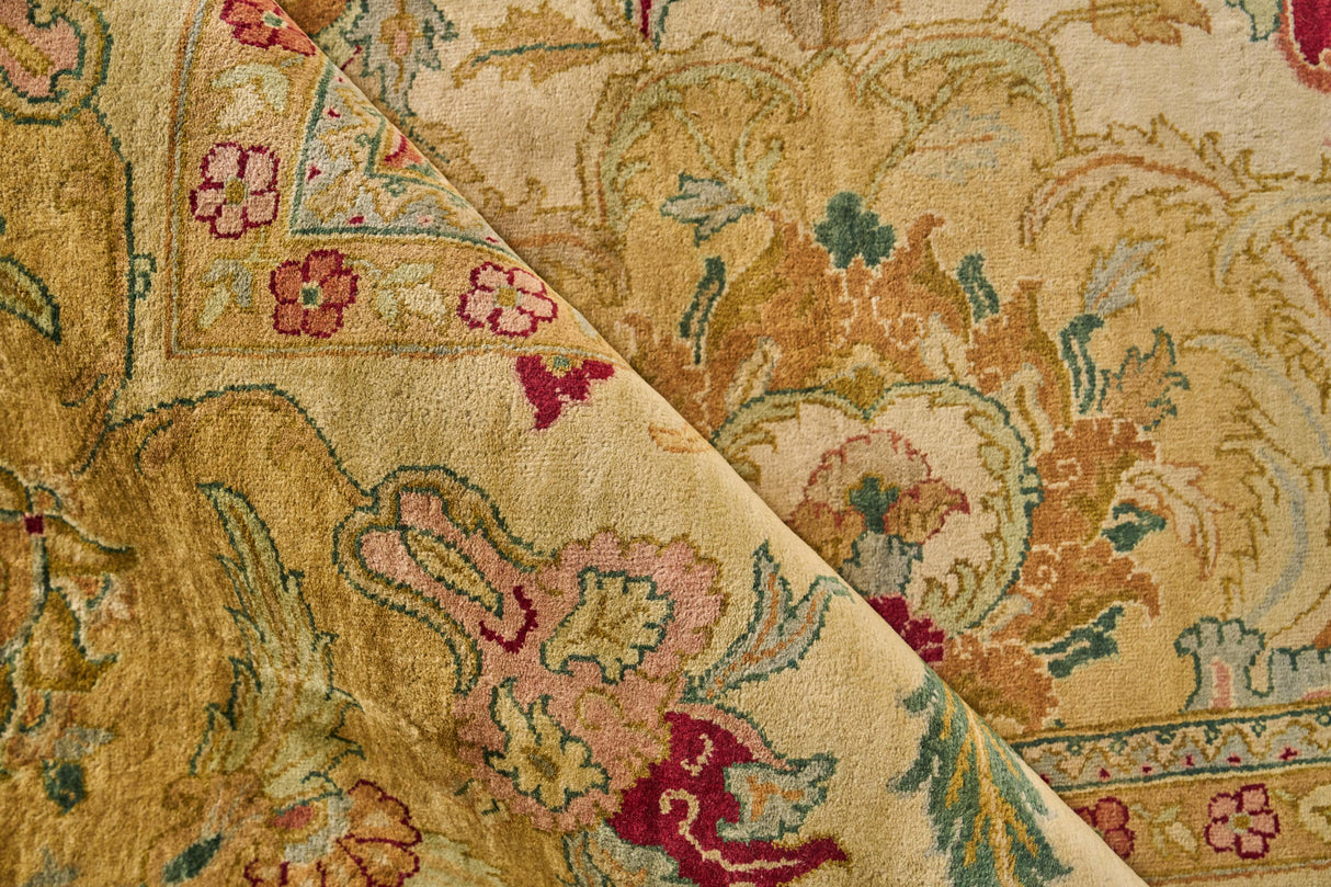 Exquisite Rugs Polonaise hand-knotted New Zealand Wool 6063 Ivory/Gold 18' x 14' Area Rug