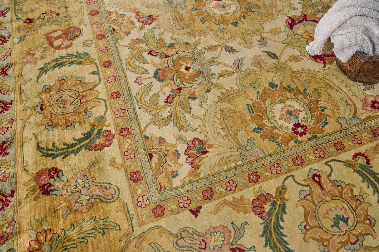 Exquisite Rugs Polonaise hand-knotted New Zealand Wool 6063 Ivory/Gold 18' x 14' Area Rug