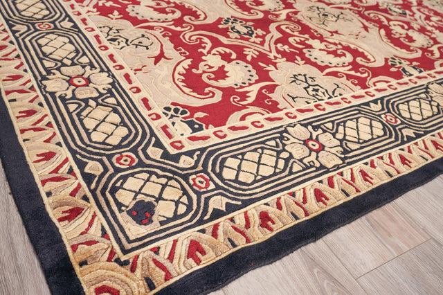 Exquisite Rugs Contemporary hand-knotted New Zealand Wool 6273 Burgundy 10' x 8' Area Rug