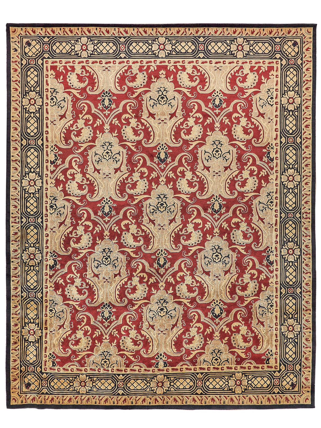 Exquisite Rugs Contemporary hand-knotted New Zealand Wool 6273 Burgundy 10' x 8' Area Rug
