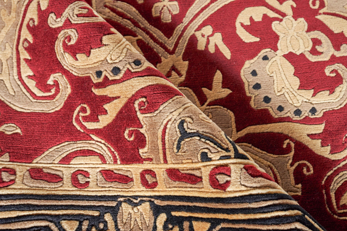 Exquisite Rugs Contemporary hand-knotted New Zealand Wool 6273 Burgundy 10' x 8' Area Rug