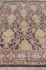 Exquisite Rugs Contemporary hand-knotted New Zealand Wool 6274 Eggplant 6' x 6' Area Rug