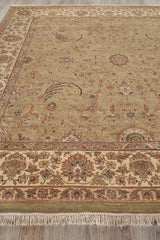 Exquisite Rugs Moghul hand-knotted New Zealand Wool 6420 Light Green/Gold 10' x 9' Area Rug