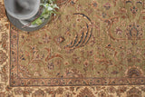 Exquisite Rugs Moghul hand-knotted New Zealand Wool 6420 Light Green/Gold 10' x 9' Area Rug