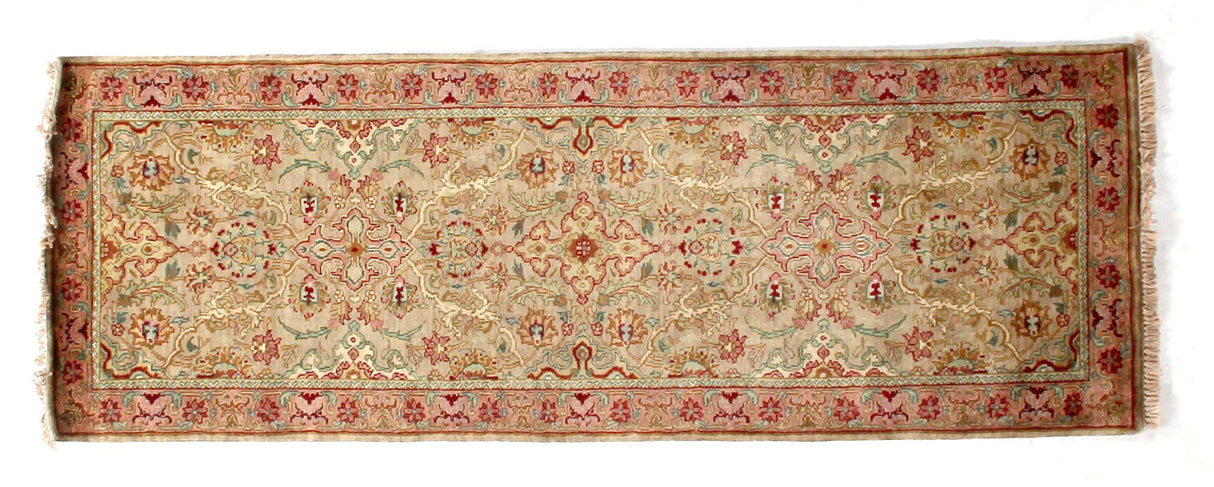 Exquisite Rugs Polonaise hand-knotted New Zealand Wool 6481 Cream/Peach 10' x 3' Area Rug
